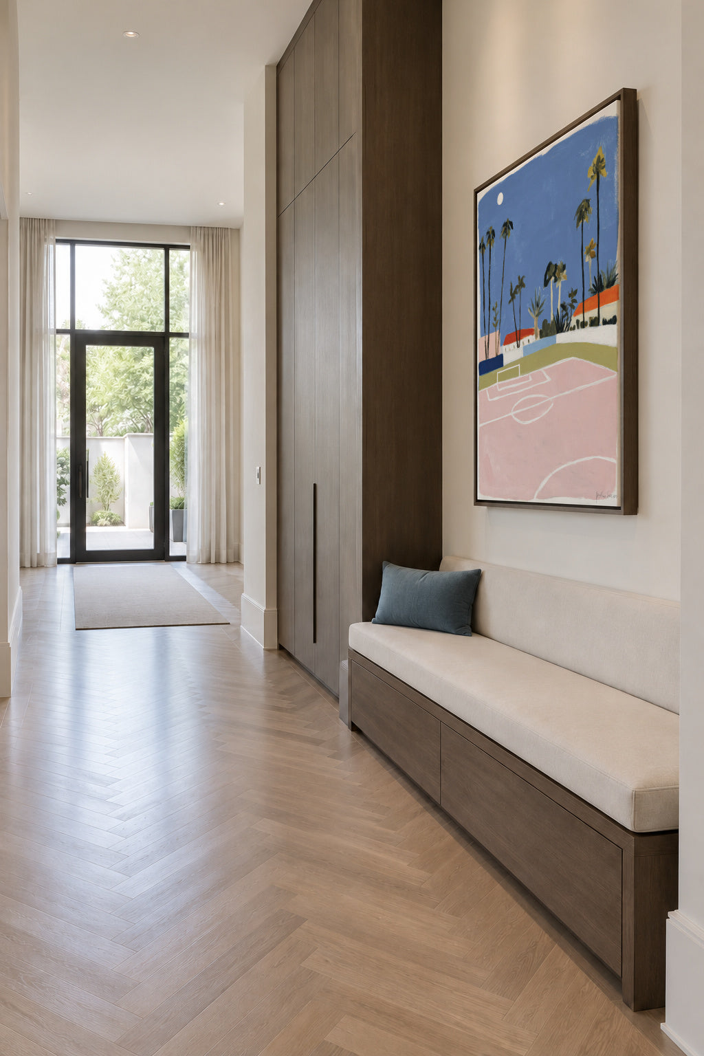 Palm Court - Framed canvas in an interior