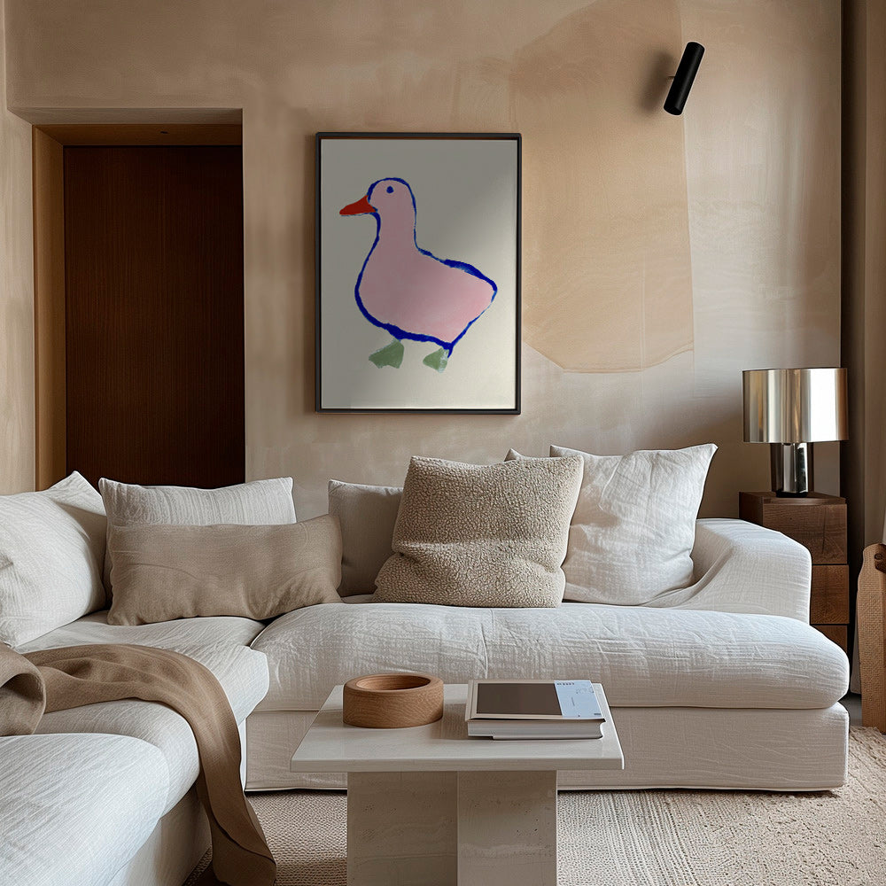 Lámina infantil: pato rosa sencillo – Canvas1