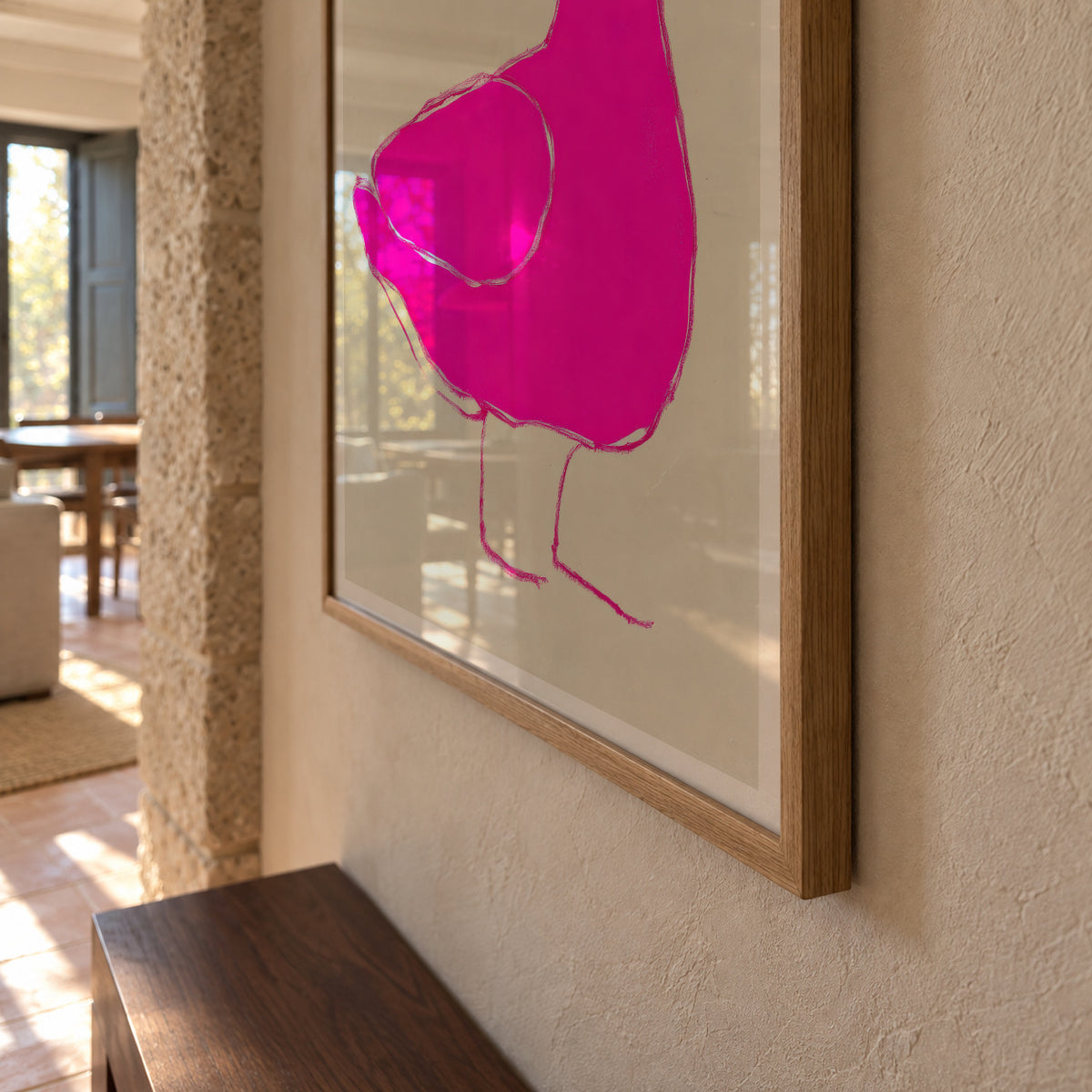 Pink Duck - Framed poster detail