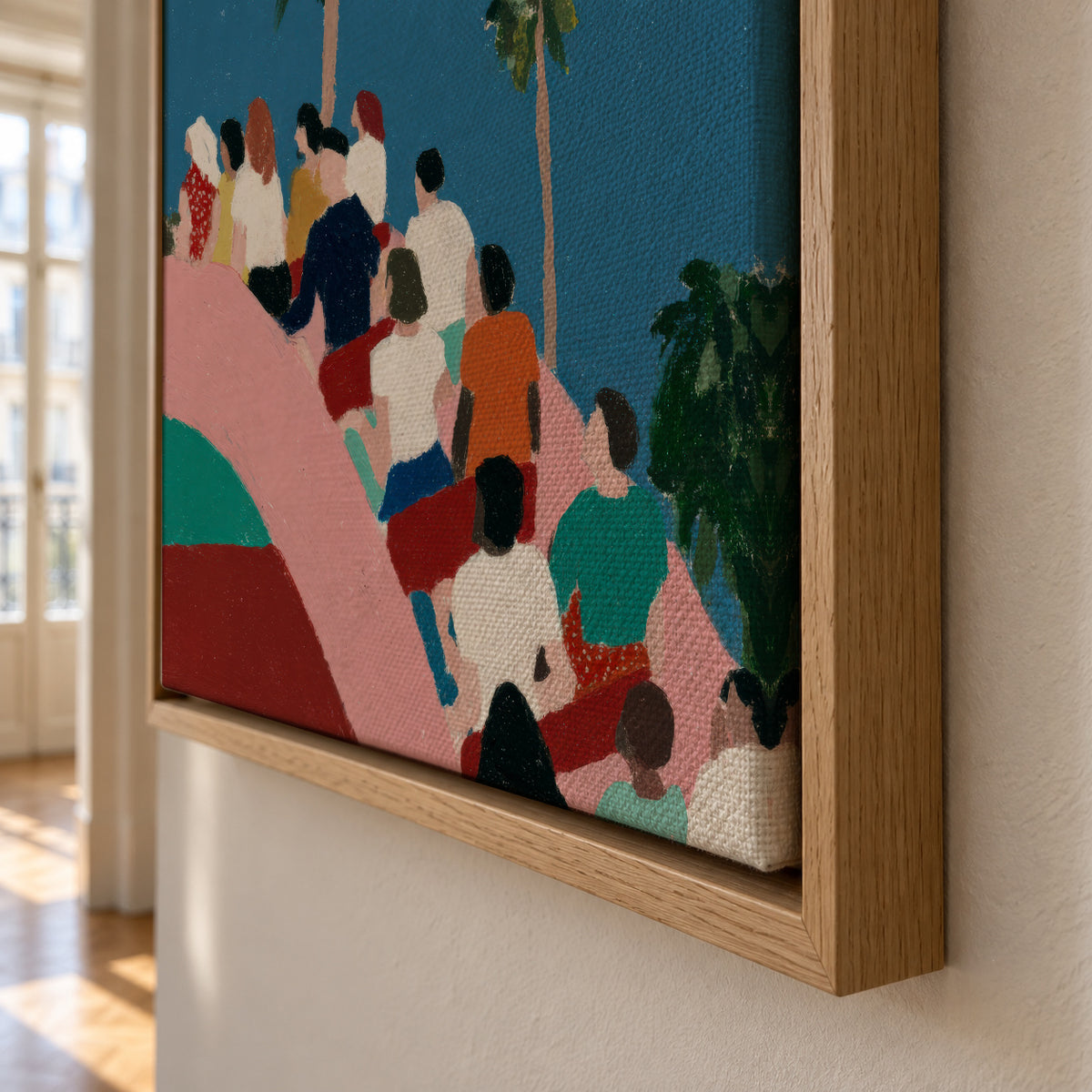 Rollercoaster Crowd - Framed canvas detail