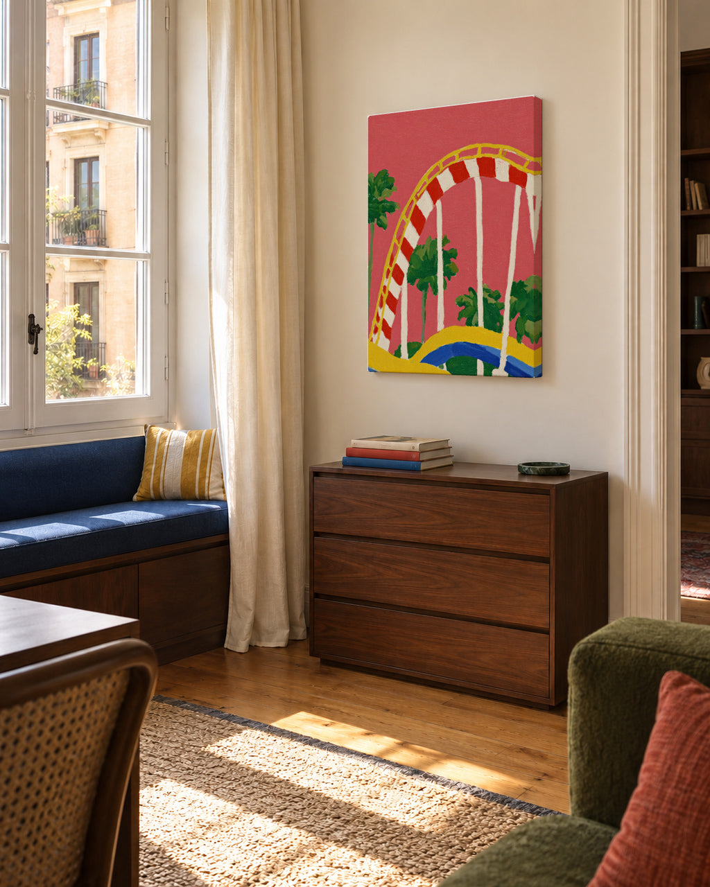 Summer Coaster - Unframed canvas in an interior