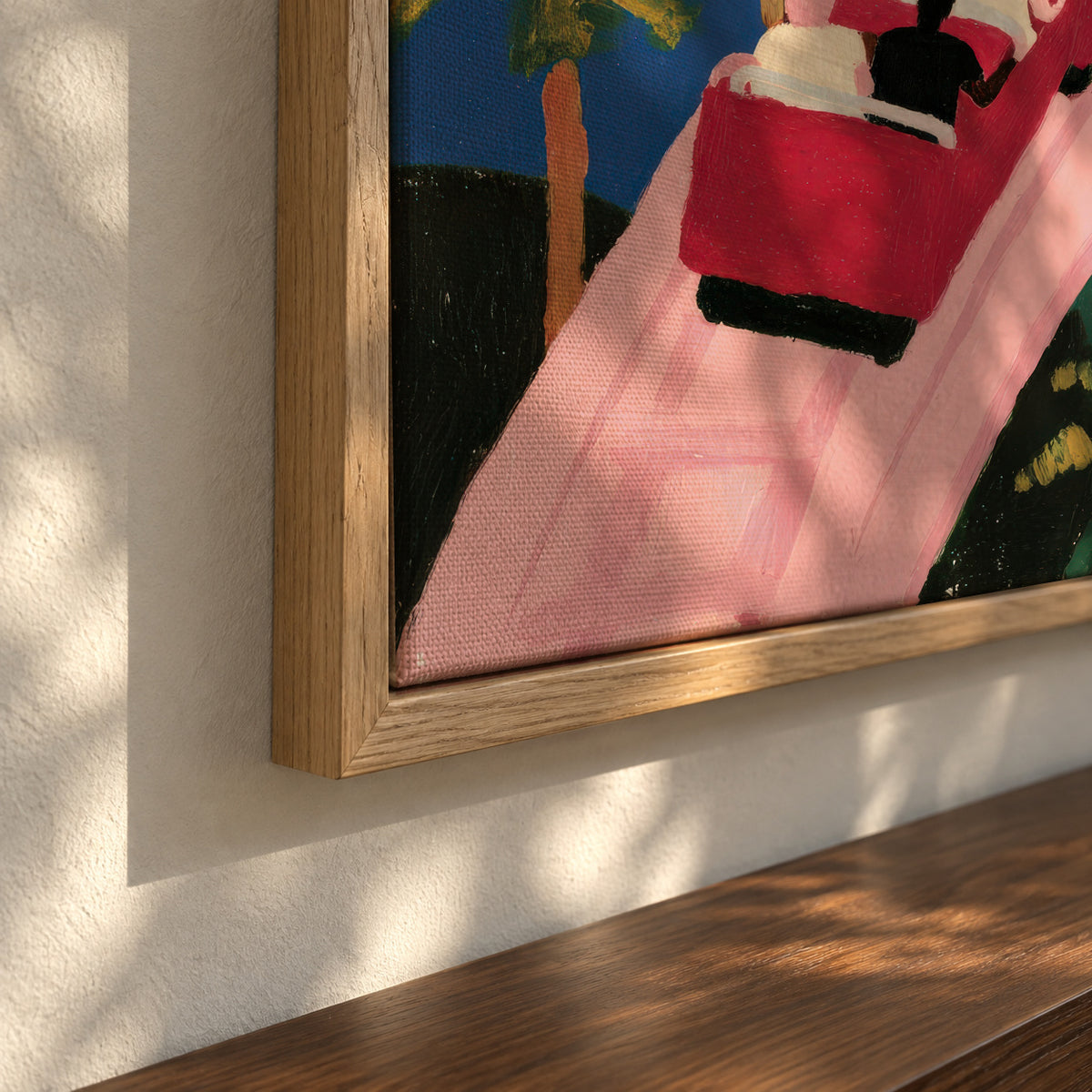 Palm Ride - Framed canvas detail