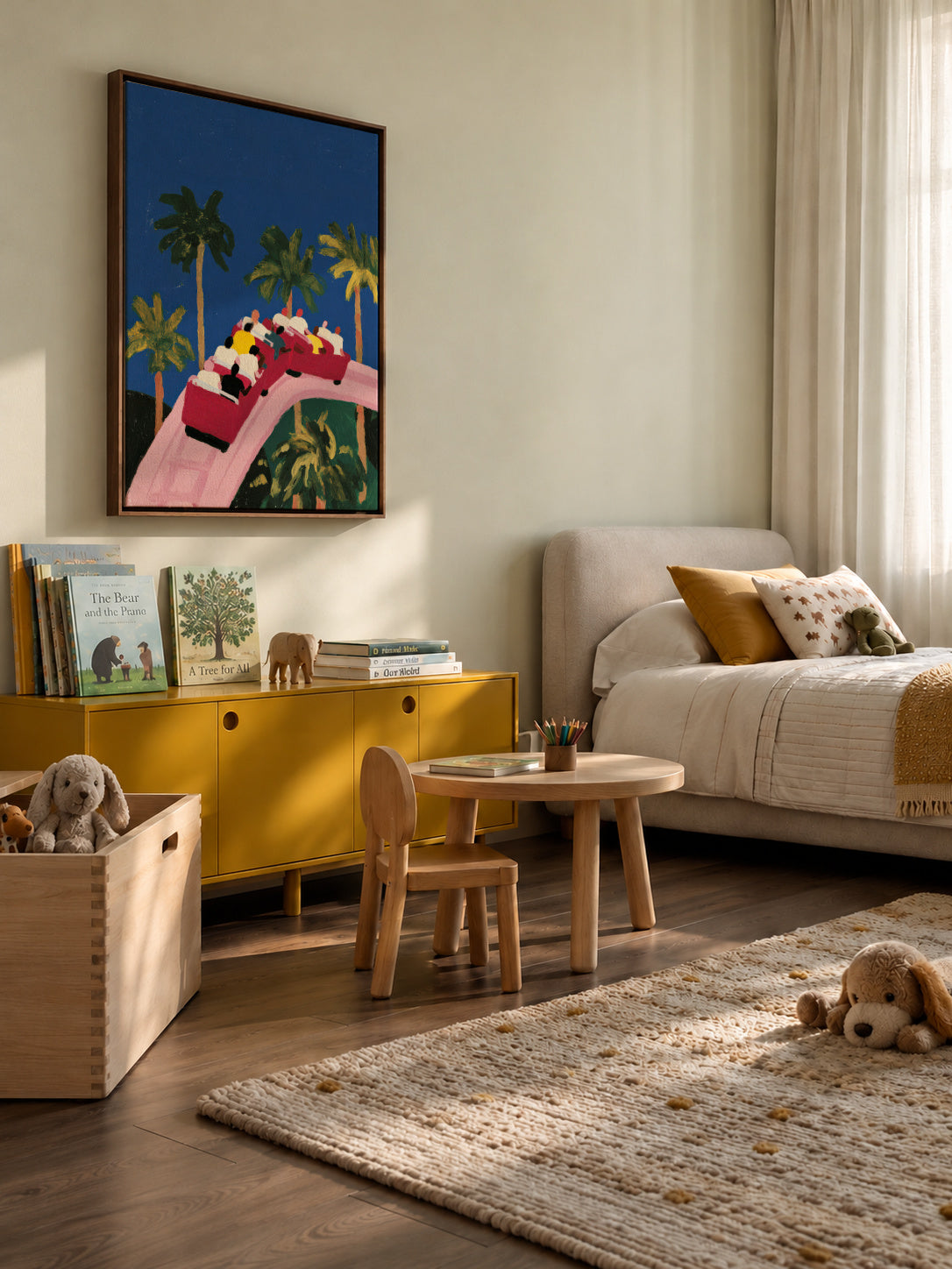 Palm Ride - Framed canvas in an interior