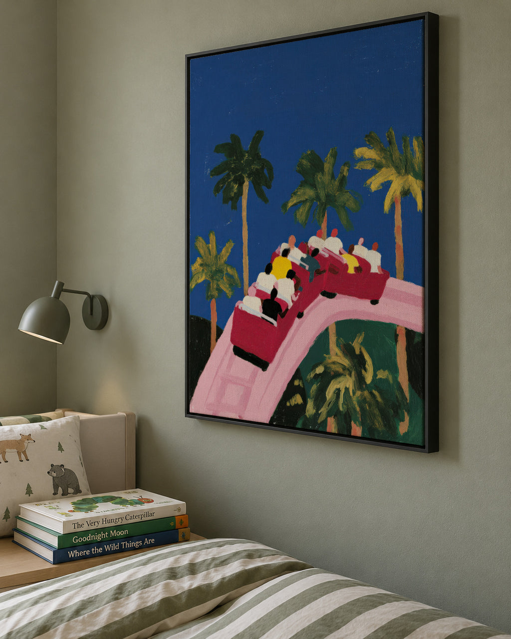 Palm Ride - Framed canvas in an interior