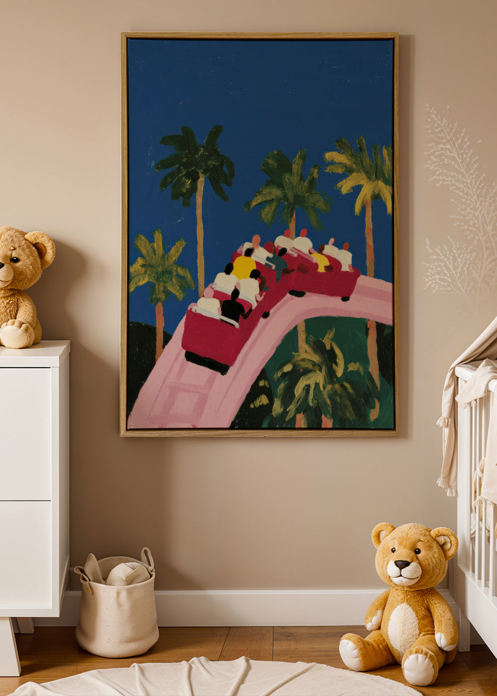 Palm Ride - Framed canvas in an interior