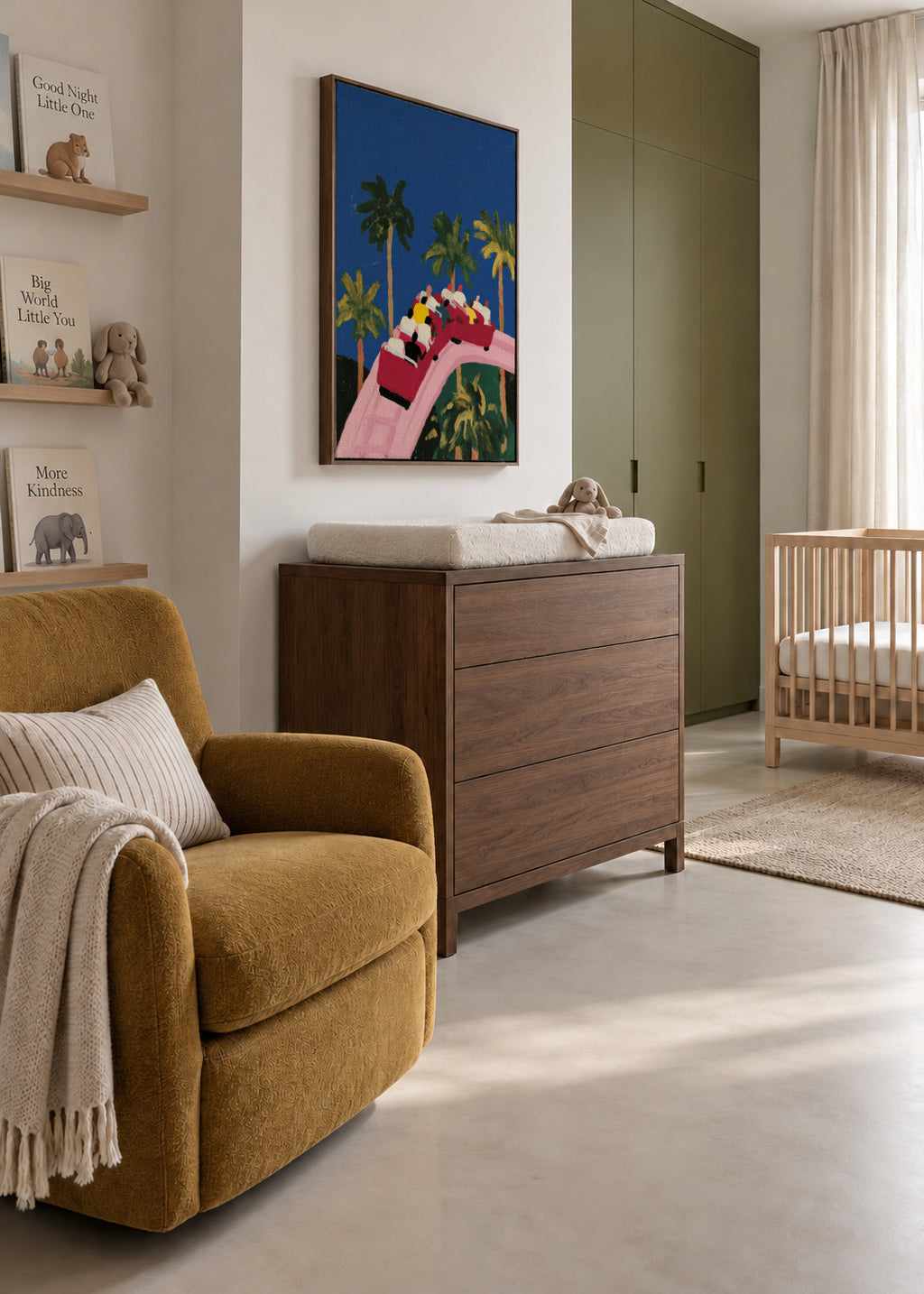 Palm Ride - Framed canvas in an interior