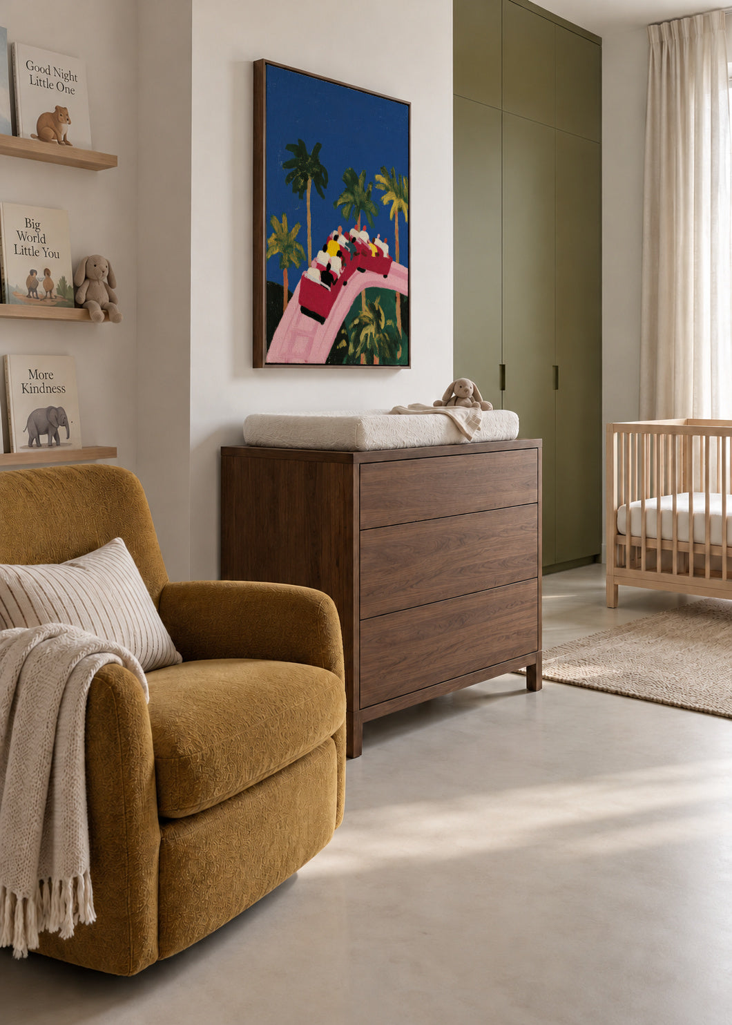 Palm Ride - Framed canvas in an interior