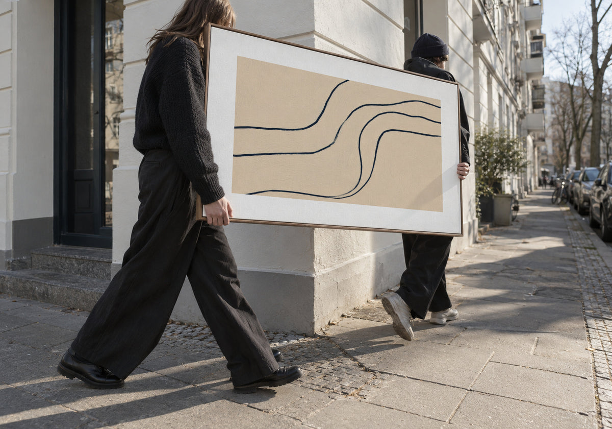 Flowing Lines - Framed canvas in an interior