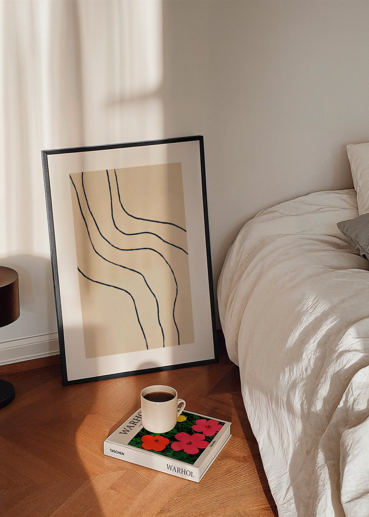 Sand Curves - Framed poster in an interior