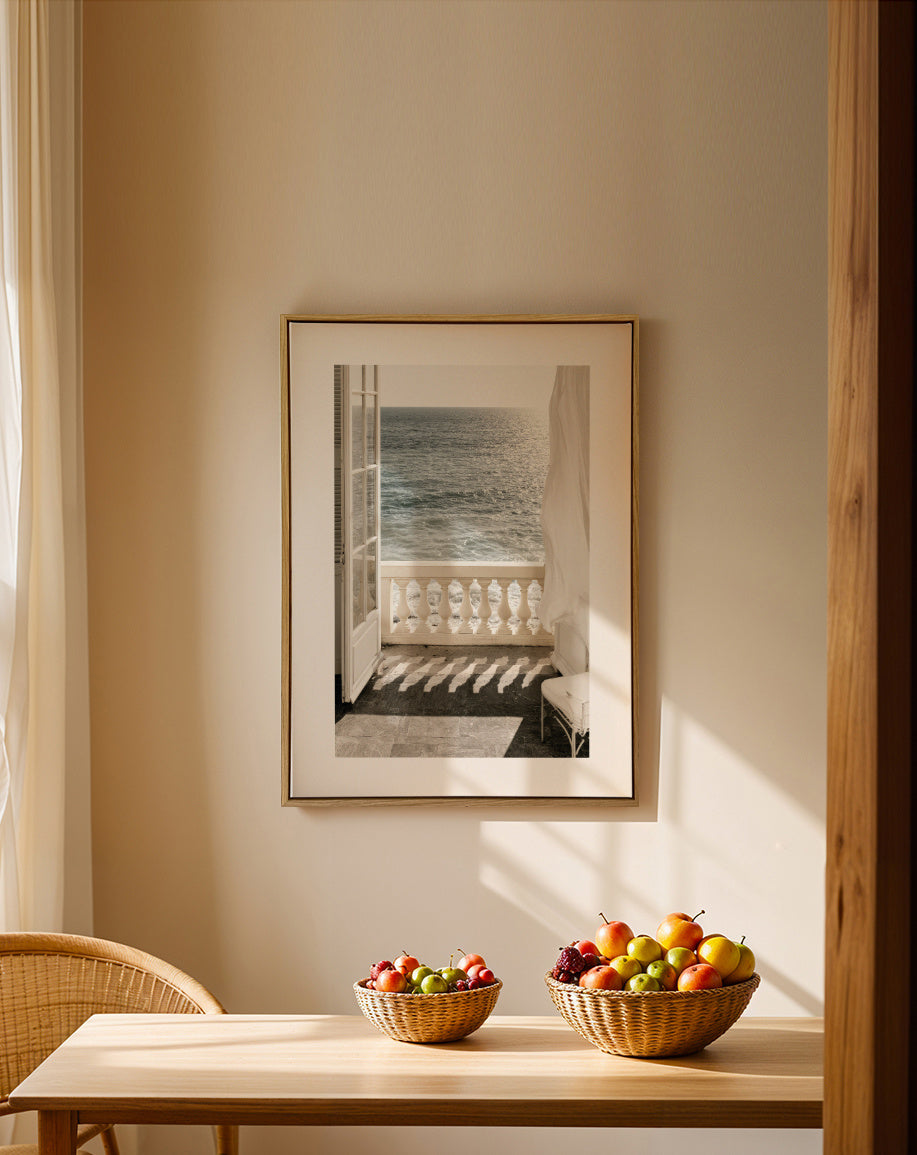 Sea Balcony - Framed canvas in an interior