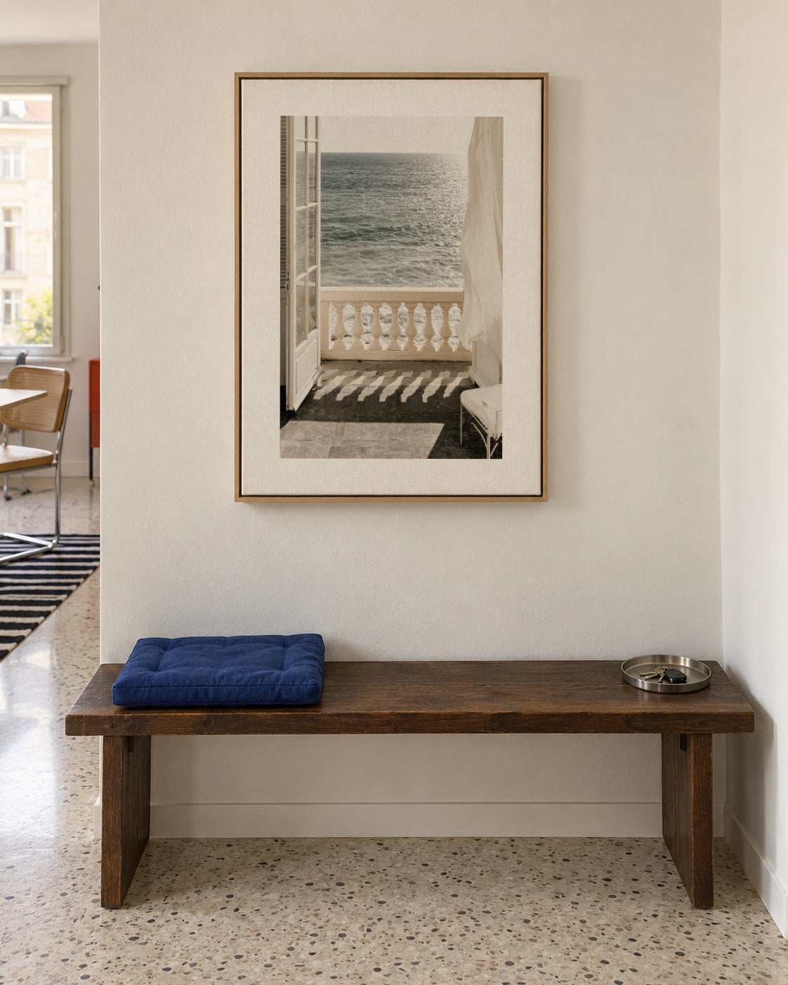 Sea Balcony - Framed canvas in an interior