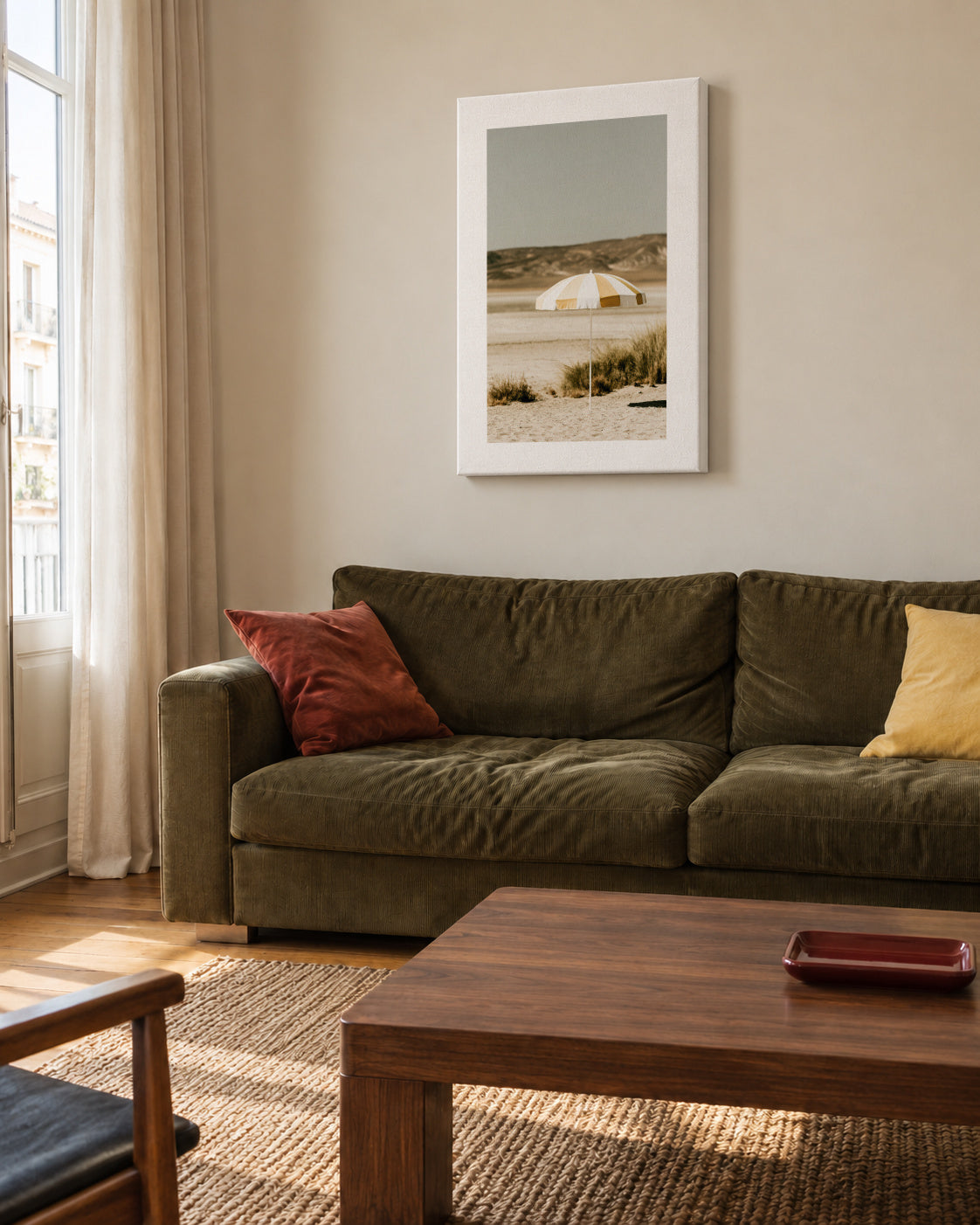Beach Umbrella - Unframed canvas in an interior