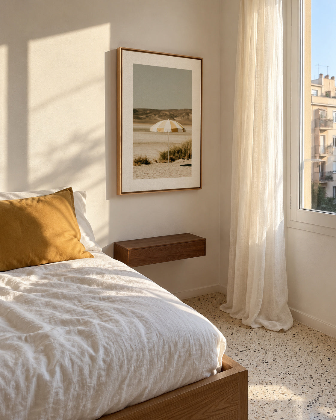 Beach Umbrella - Framed canvas in an interior