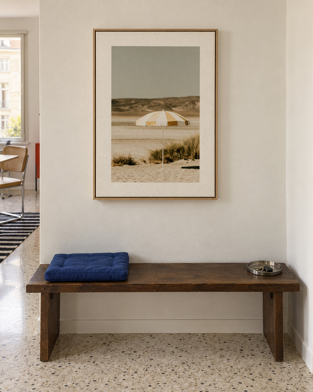 Beach Umbrella - Framed canvas in an interior