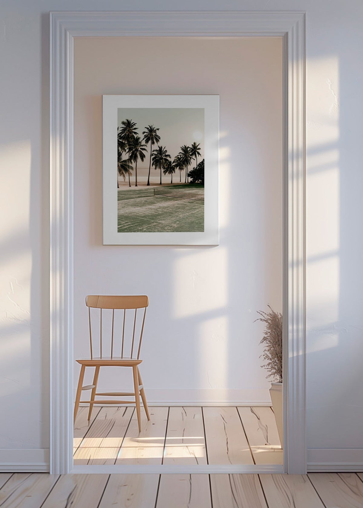 Cuadro de paisaje con palmeras y pista de tenis – Canvas