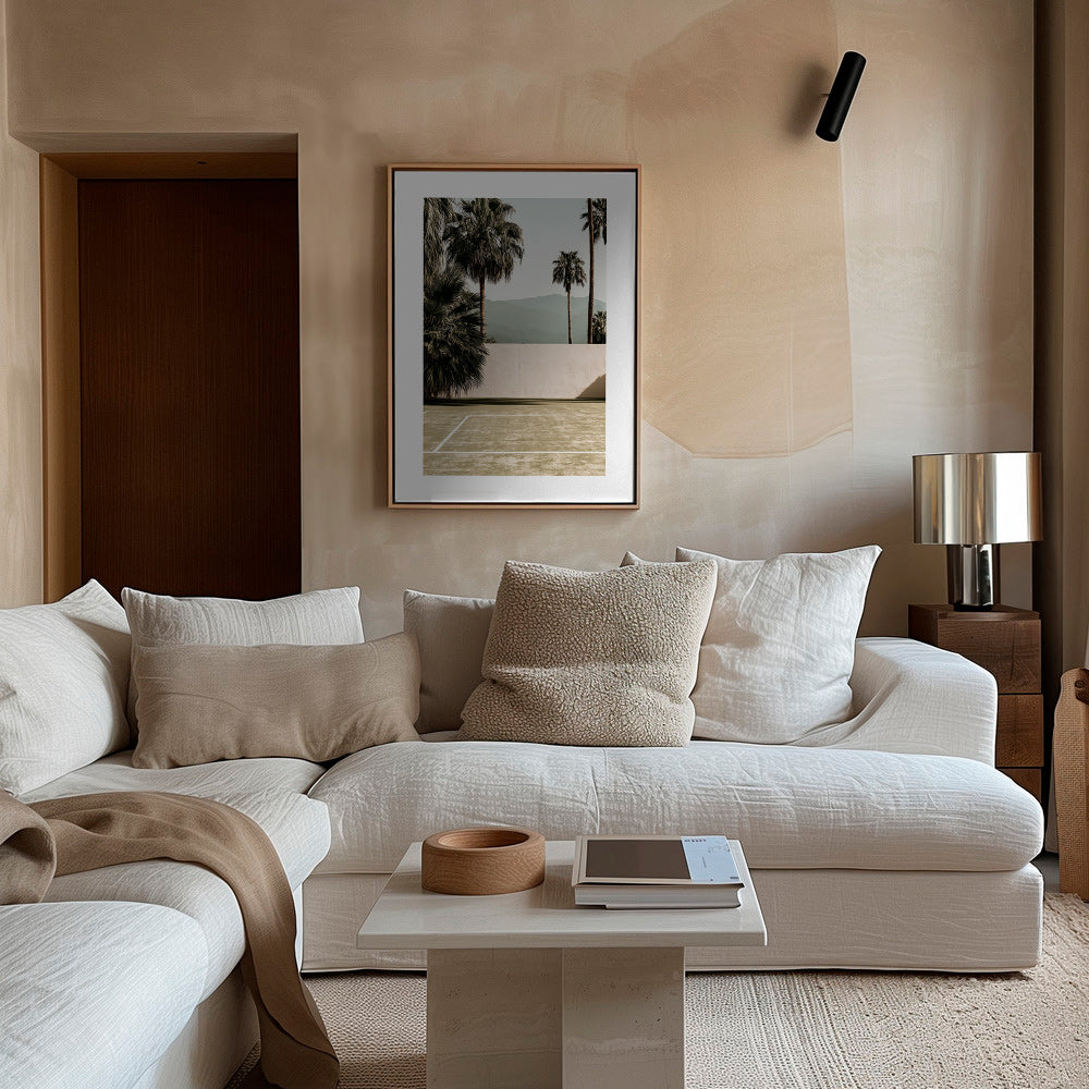 Cuadro de paisaje con palmeras y muro minimal – Canvas1
