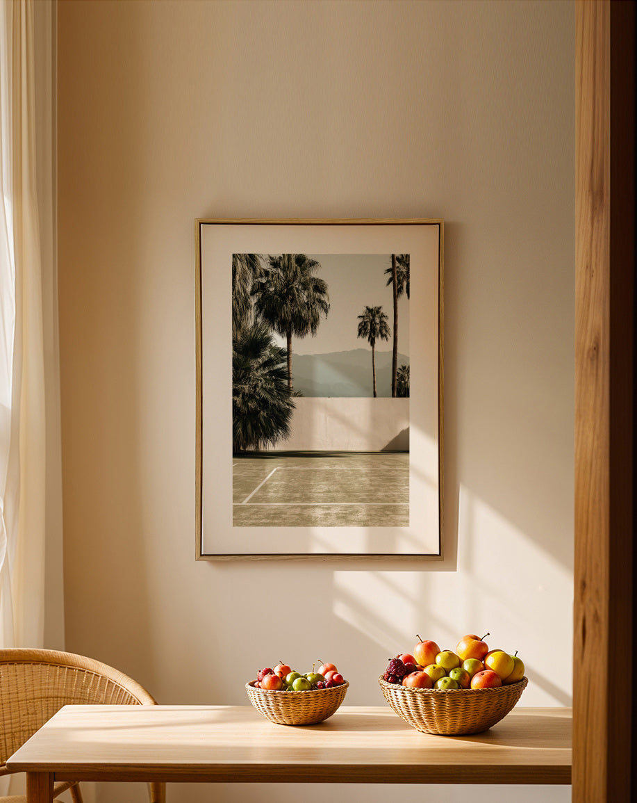 Desert Court - Framed canvas in an interior
