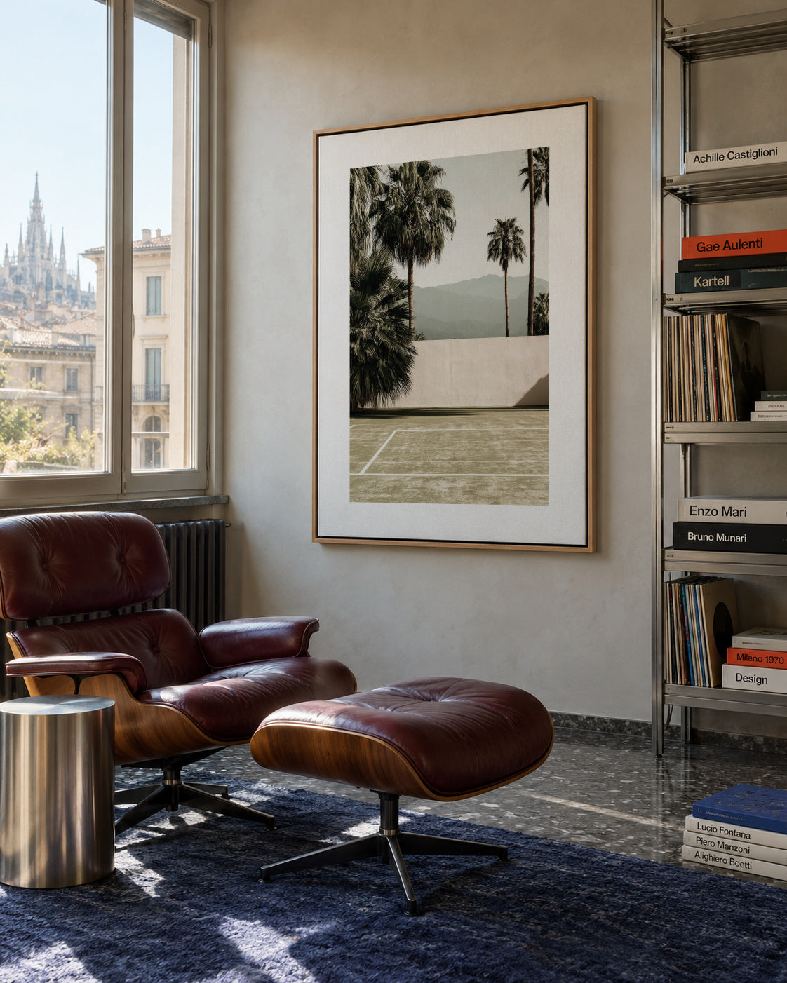 Desert Court - Framed canvas in an interior