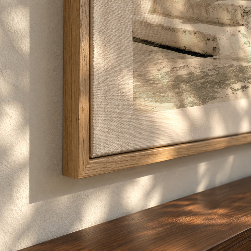White Steps - Framed canvas detail