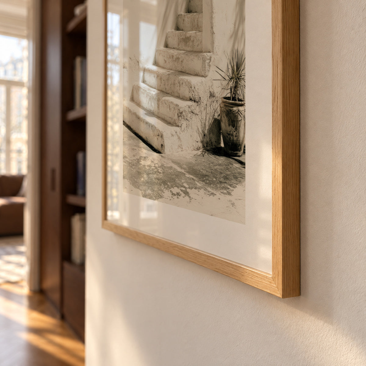 White Steps - Framed poster detail