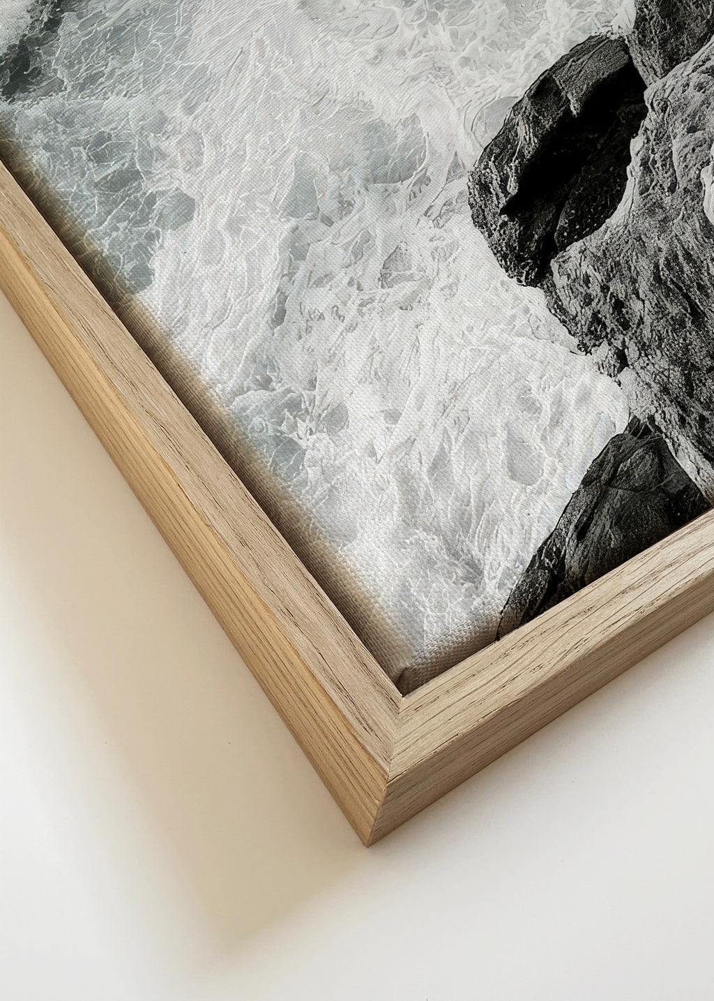 Ocean Cliffs - Framed canvas detail