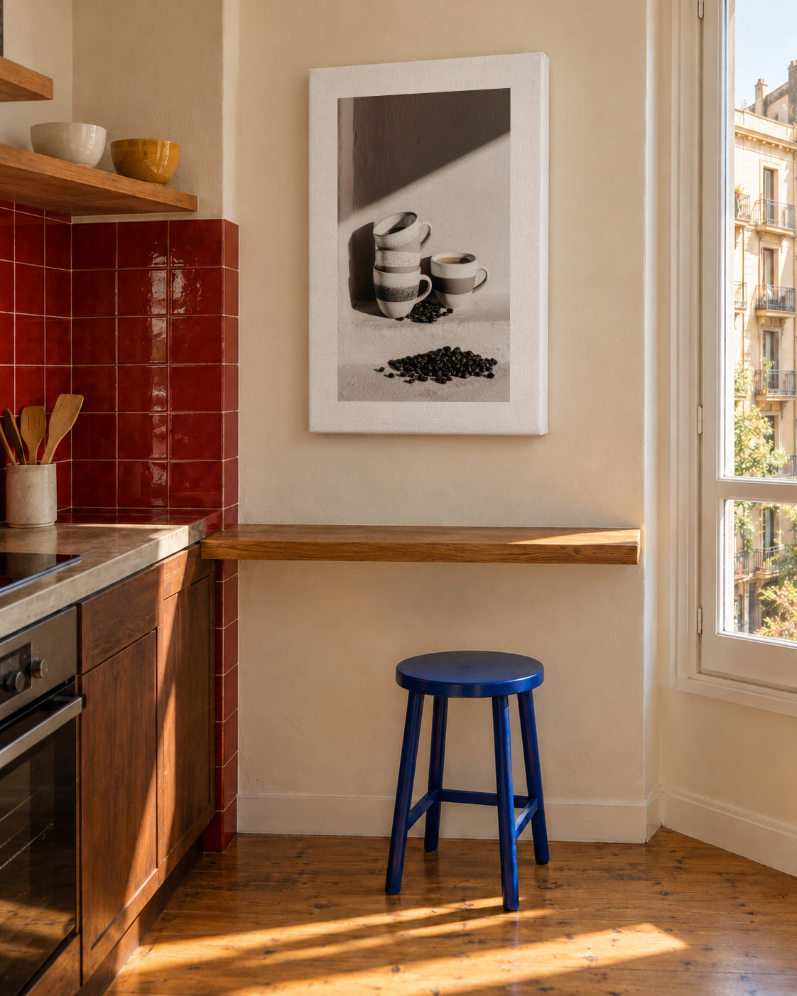 Coffee Ritual - Unframed canvas in an interior