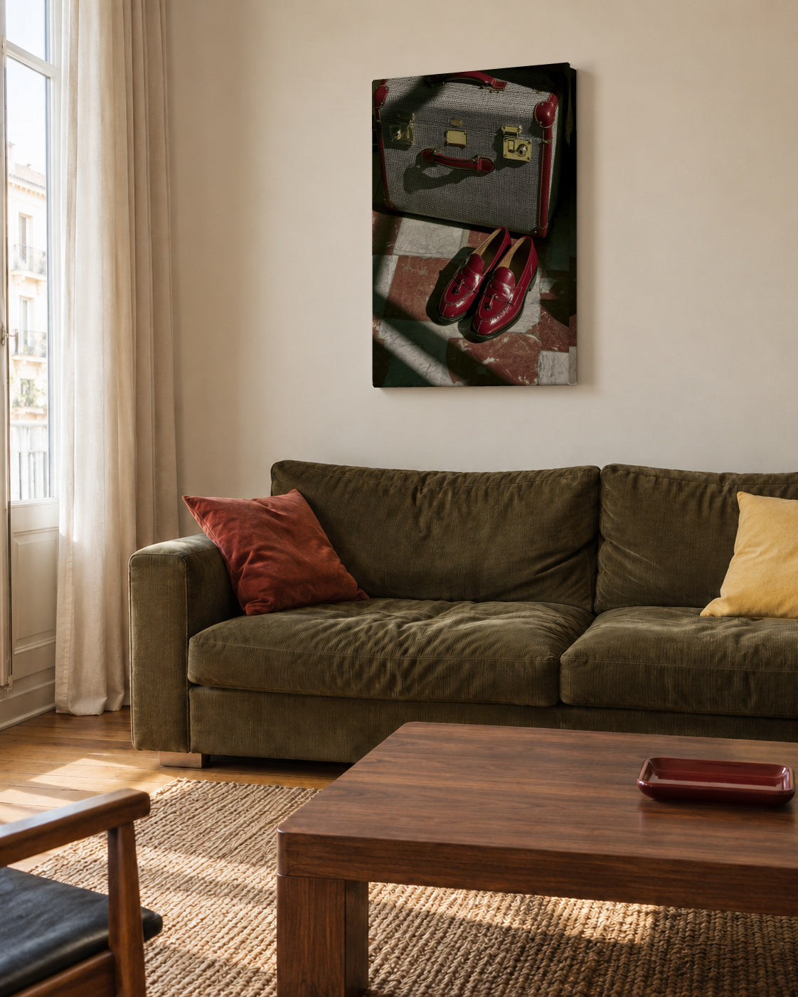 Red Shoes Club - Unframed canvas in an interior