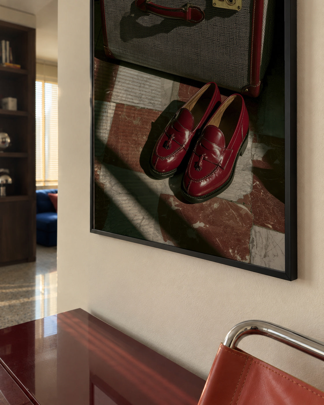 Red Shoes Club - Framed poster in an interior