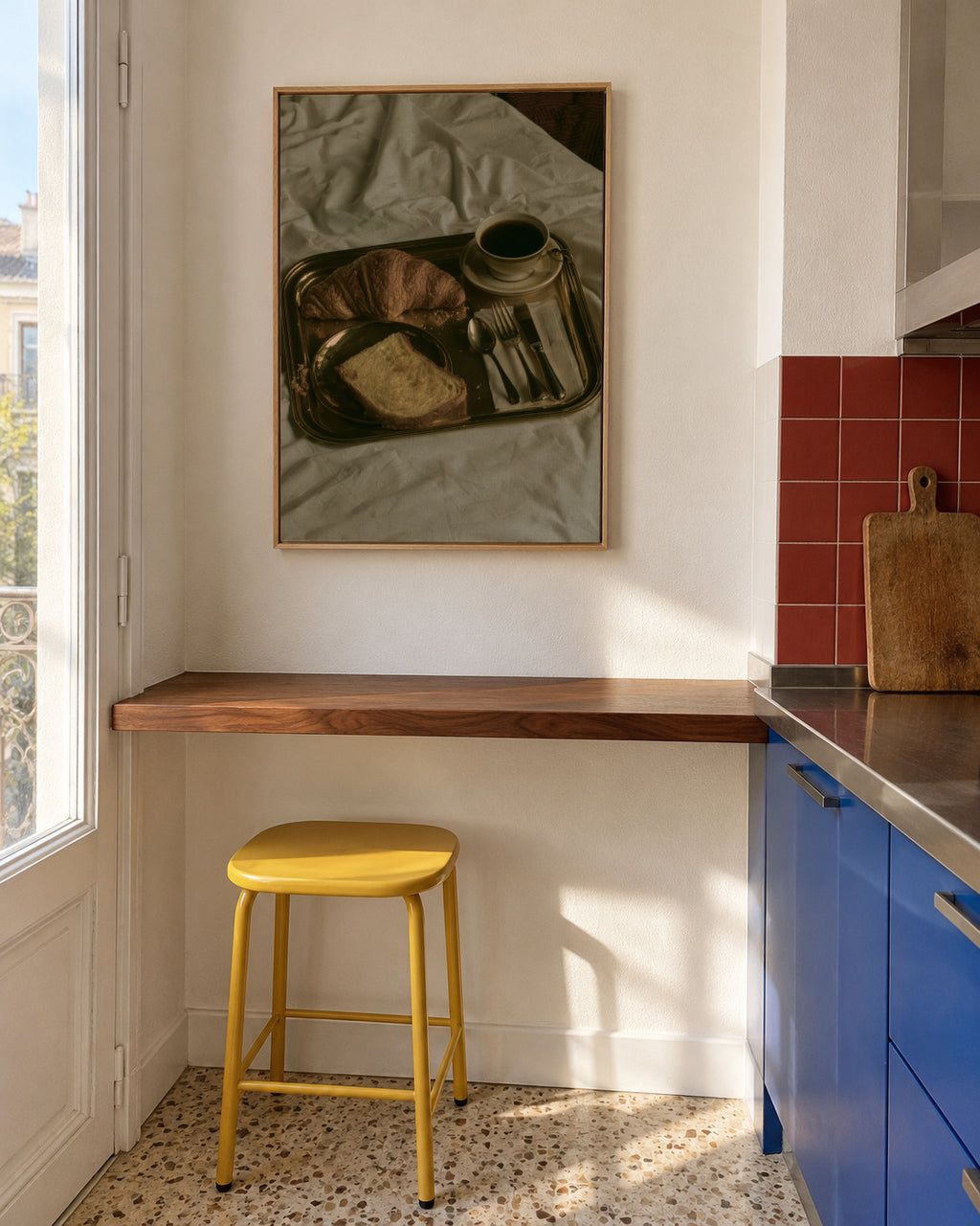 Breakfast in Bed - Framed canvas in an interior
