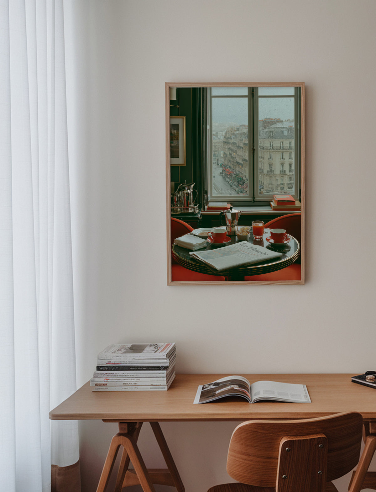 Paris Breakfast - Framed poster in an interior