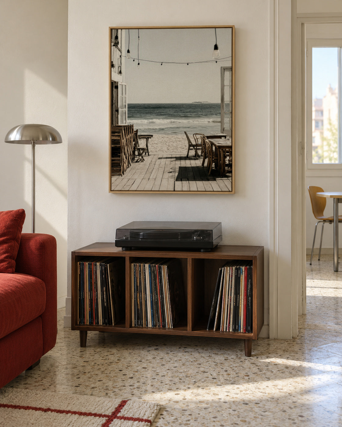 Open Terrace - Framed canvas in an interior
