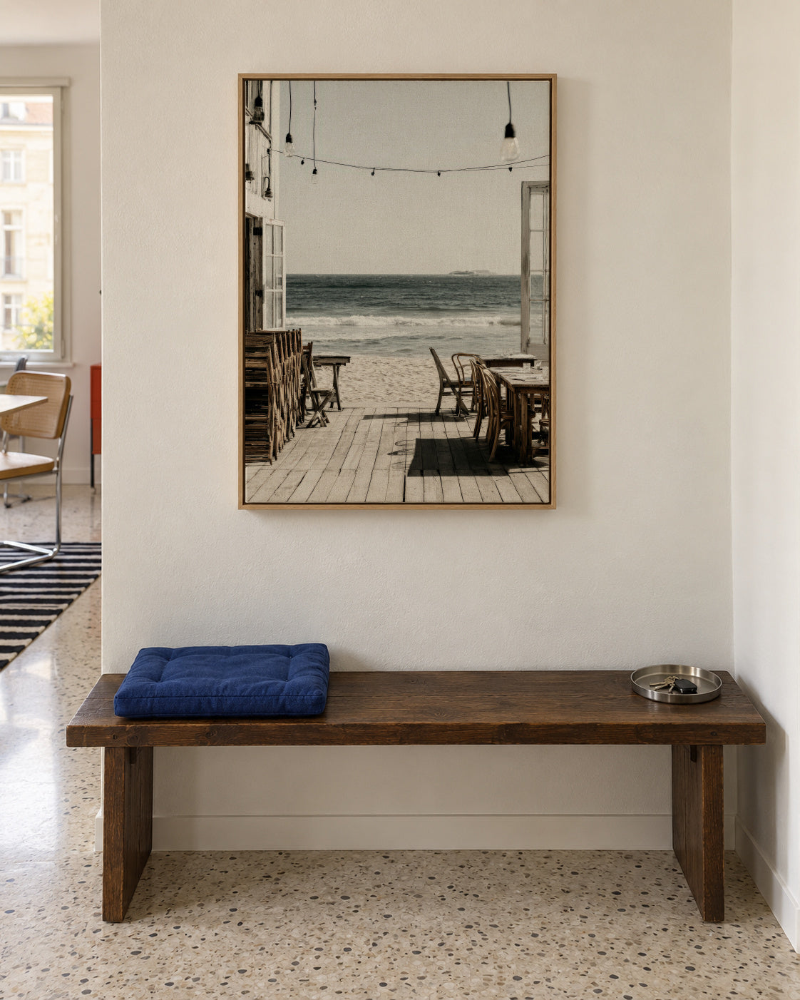 Open Terrace - Framed canvas in an interior