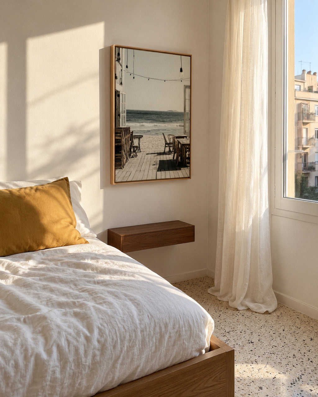 Open Terrace - Framed canvas in an interior