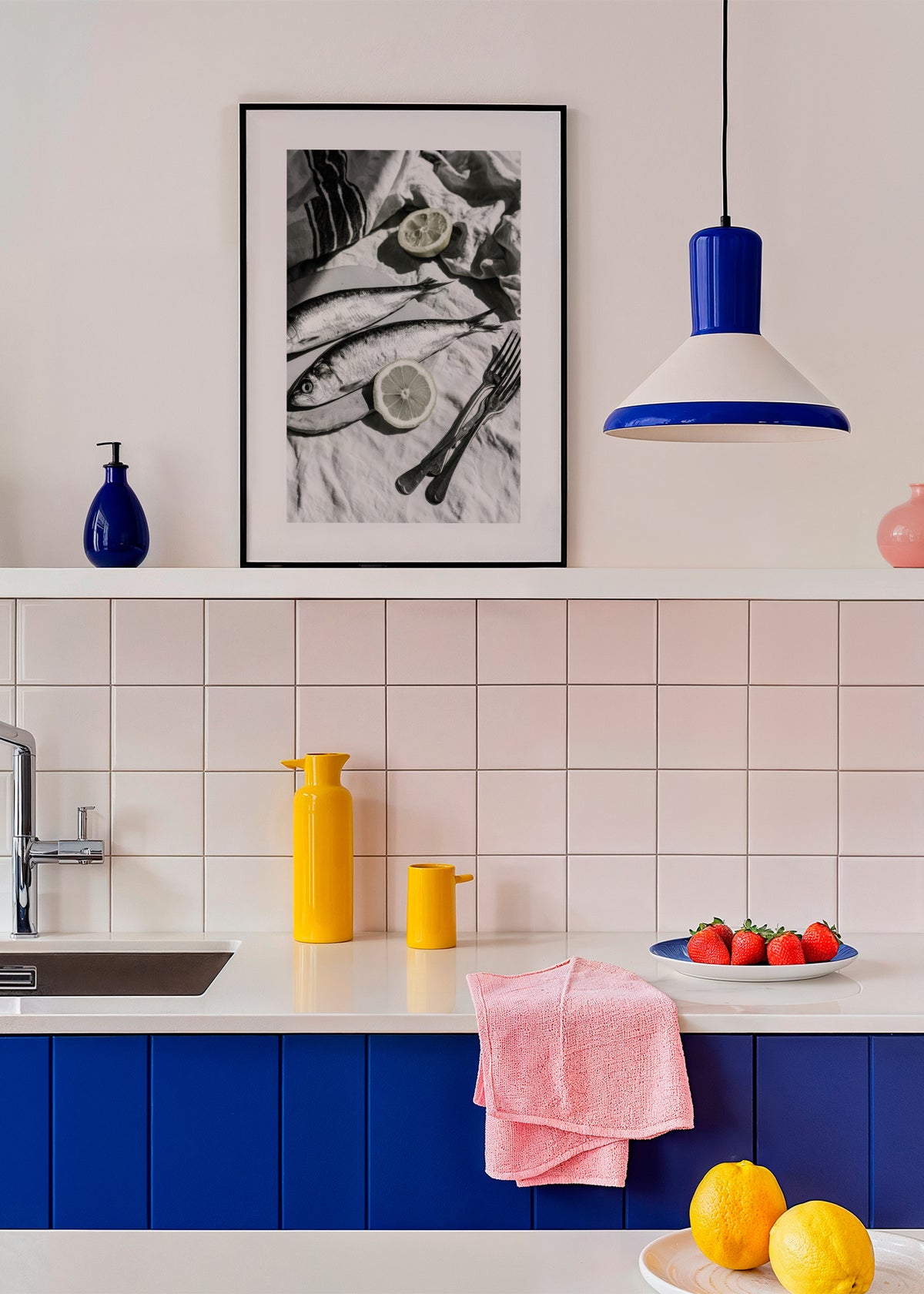 Citrus Lunch - Framed poster in an interior