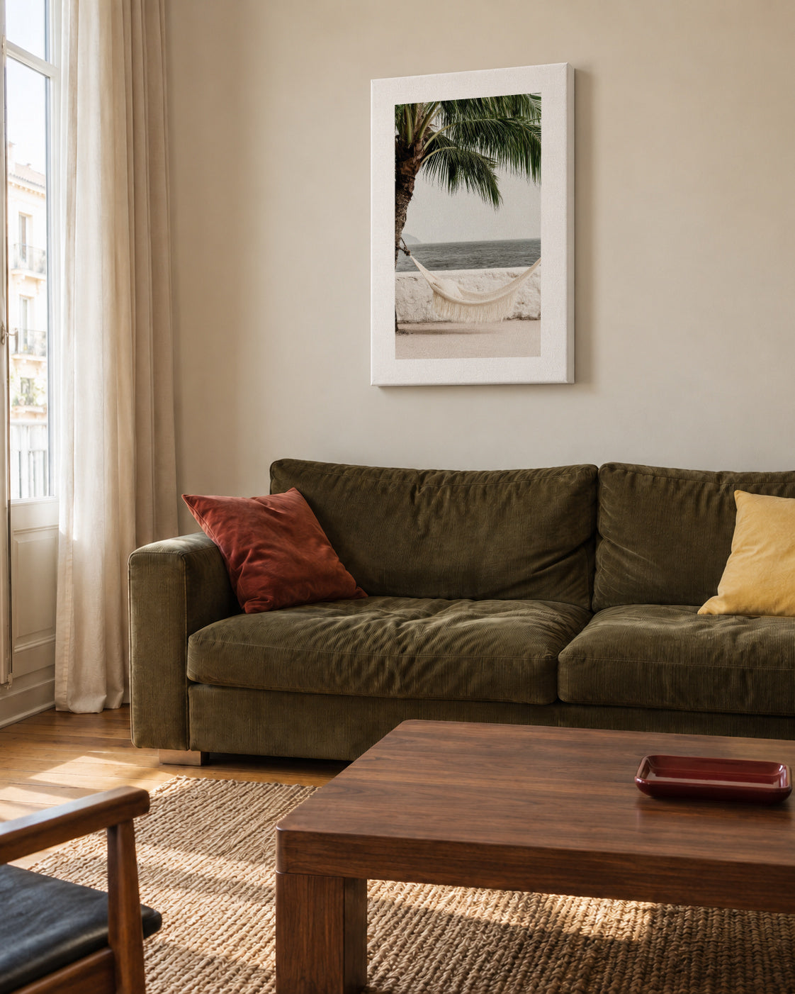 Palm Hammock - Unframed canvas in an interior
