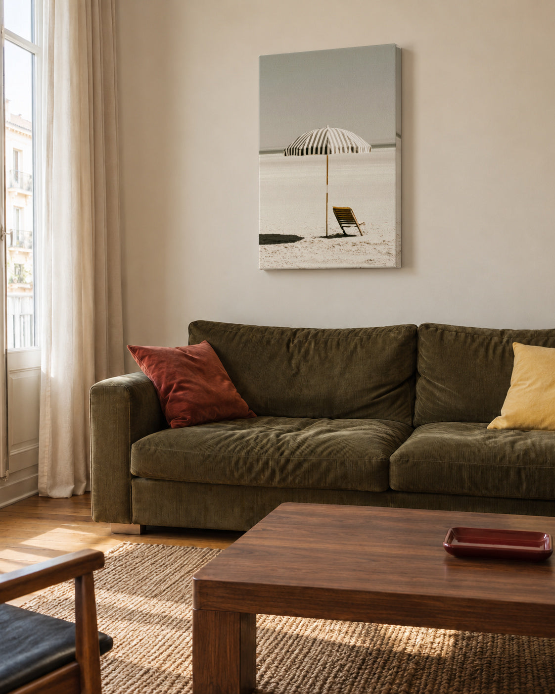Lonely Umbrella - Unframed canvas in an interior