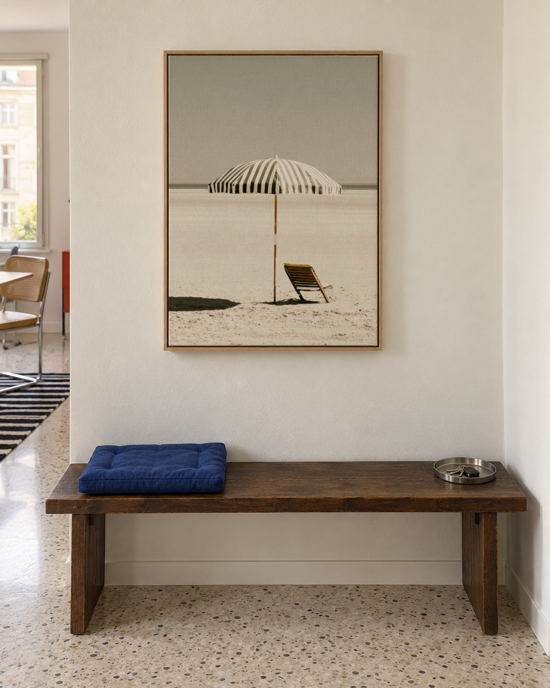 Lonely Umbrella - Framed canvas in an interior
