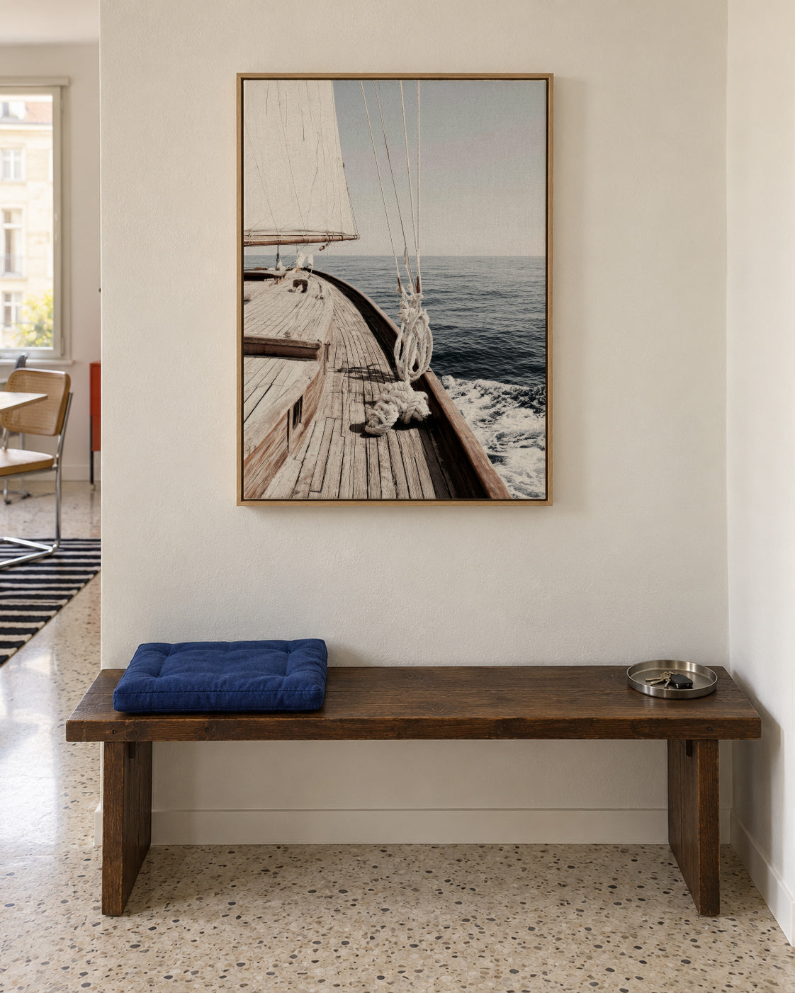 Sailing Morning - Framed canvas in an interior