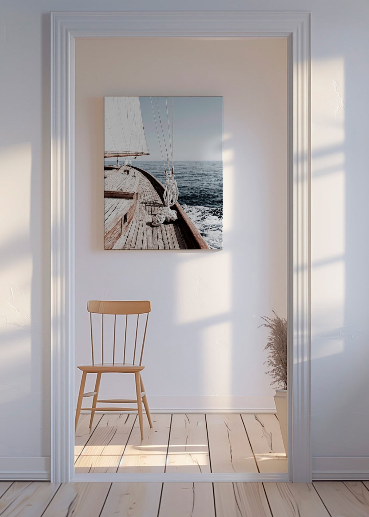 Cuadro de paisaje: proa de velero en calma – Canvas