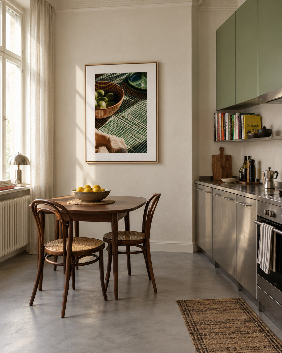 Olive Table - Framed canvas in an interior